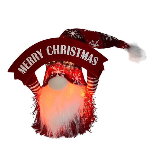 Merry Christmas Santa Gnome Lighted Sings Shakes Hat New In Box - Picture 15 of 16